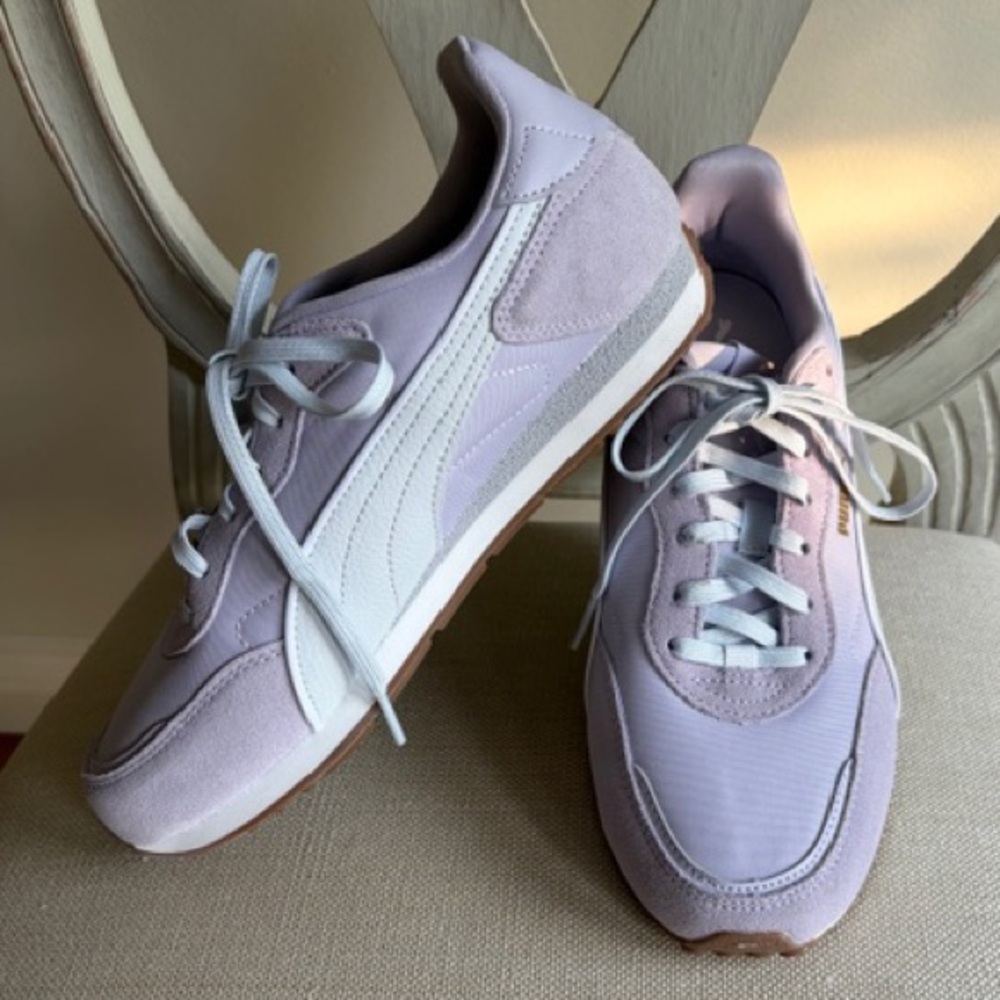 Puma Women's St Miler Rose Sneakers Lilac Lavender Purple Retro 9 Silver